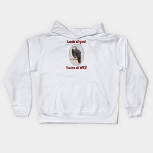 African Grey Parrot on Perch Kids Hoodie